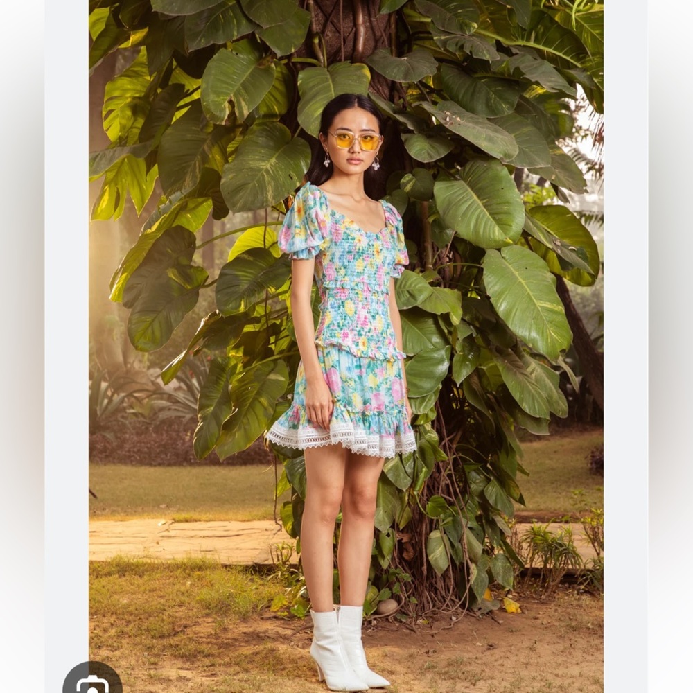 Hemant + Nandita Azalea Shirring Dress-Size L